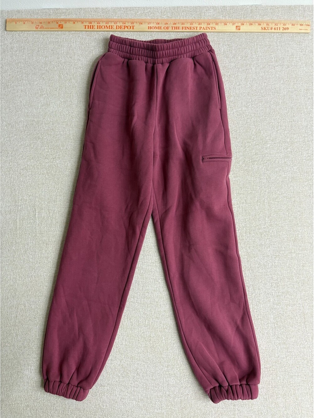 Comfrt Women's Extra Warm Fleece Sweatpants Joggers Mauve Plum Pink Size XS